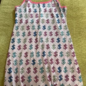 Pink one piece womens money sign romper